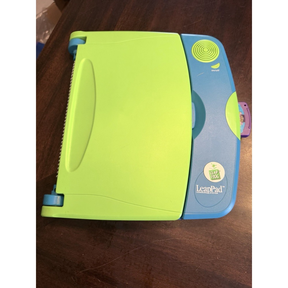 Vintage 2001 Leapfrog Leap pad Learning System Blue Green 30004 Tested Superman